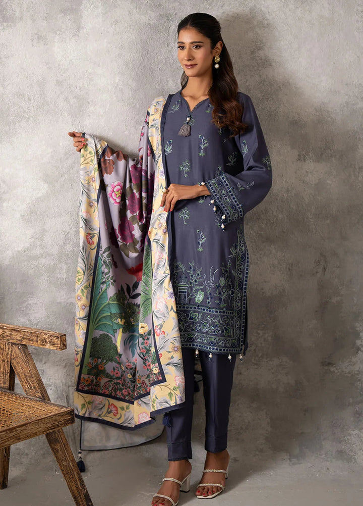 Salitex Embroidered Cottel Suits Unstitched 3 Piece SUNW6MI039UT - Winter Collection