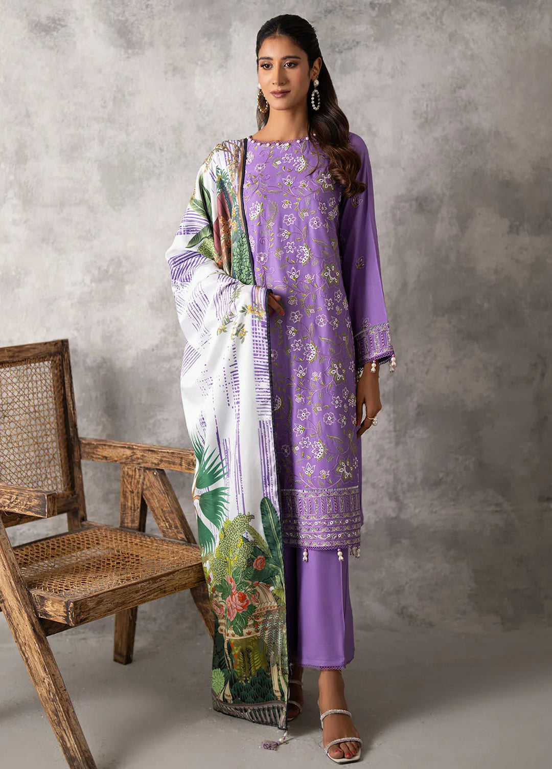 Salitex Embroidered Cottel Suits Unstitched 3 Piece SUNW6MI040UT - Winter Collection