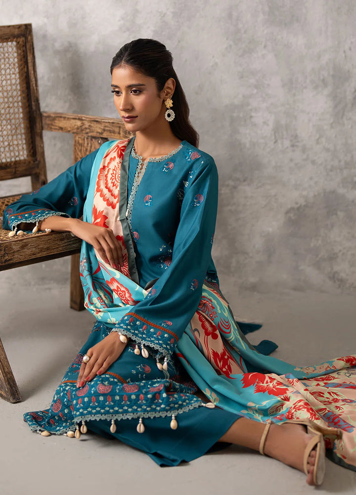 Salitex Embroidered Cottel Suits Unstitched 3 Piece SUNW6MI042UT - Winter Collection