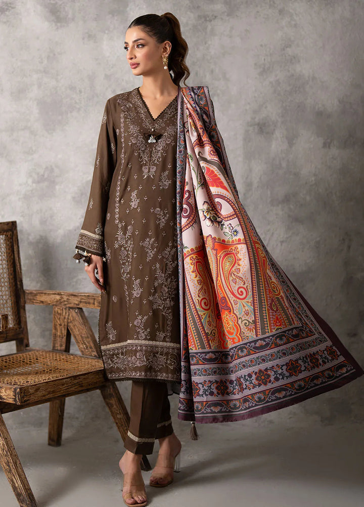 Salitex Embroidered Cottel Suits Unstitched 3 Piece SUNW6MI043UT - Winter Collection