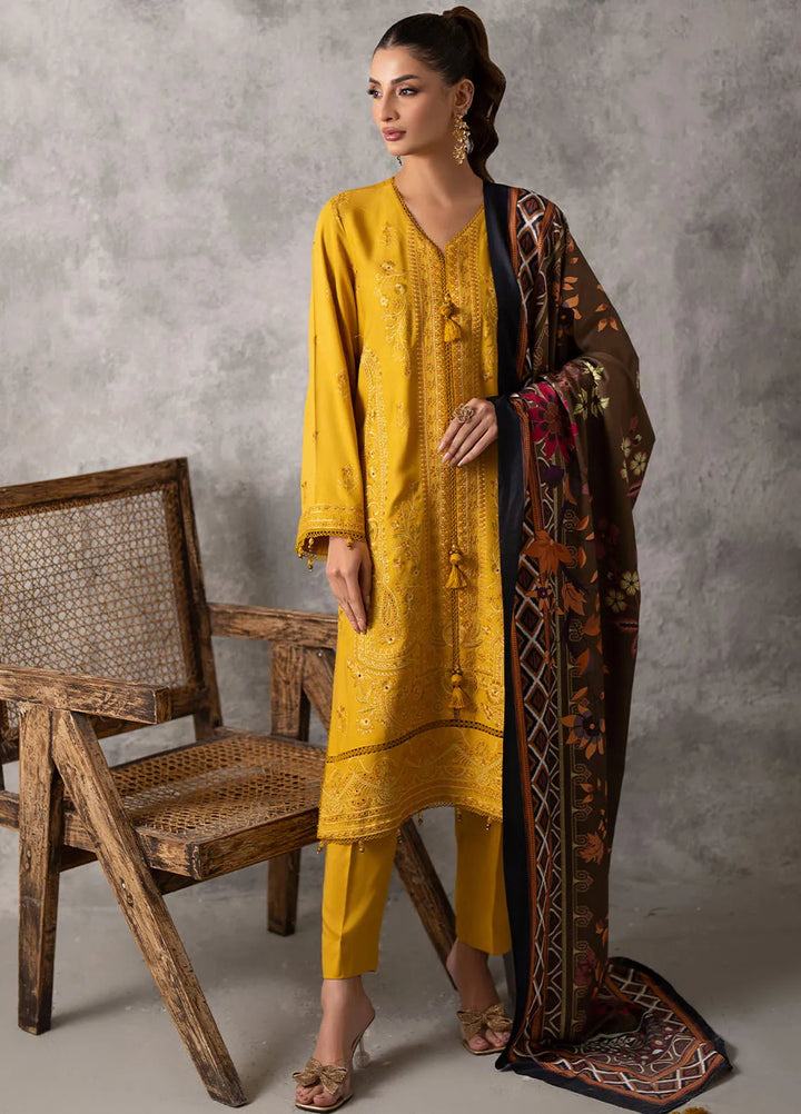 Salitex Embroidered Cottel Suits Unstitched 3 Piece SUNW6MI044UT - Winter Collection