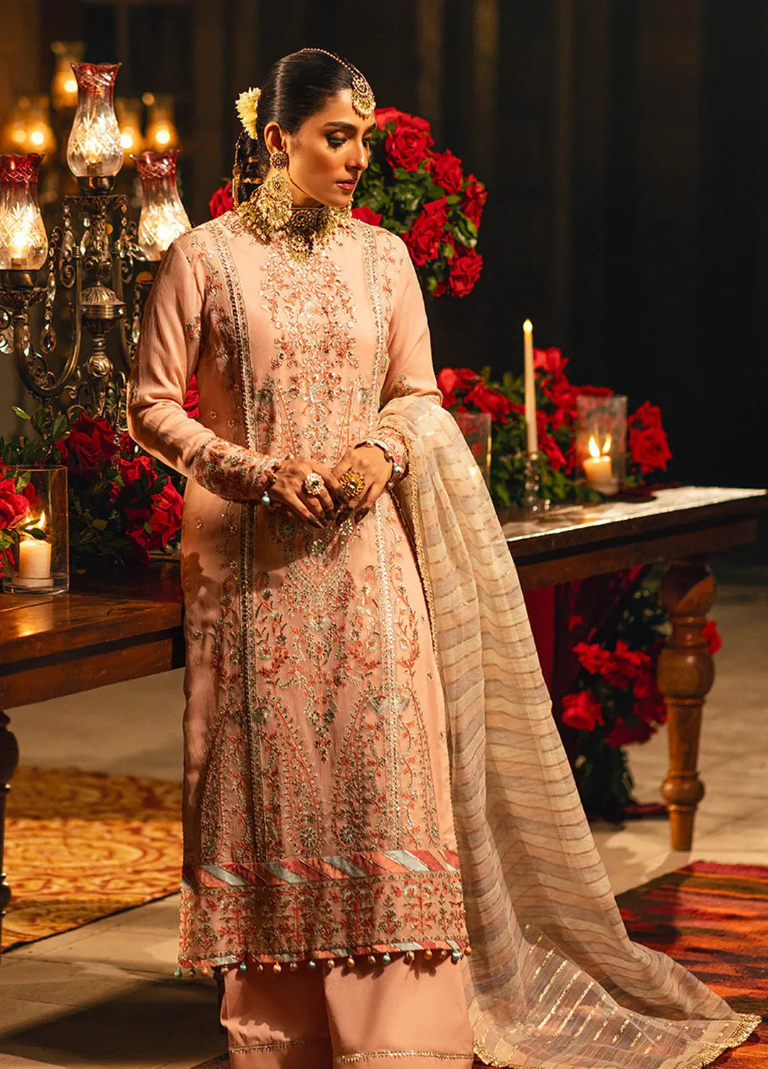 Salitex Embroidered Cotton Net Suits Unstitched 3 Piece WUS3LA23NO35UT - Festive Collection