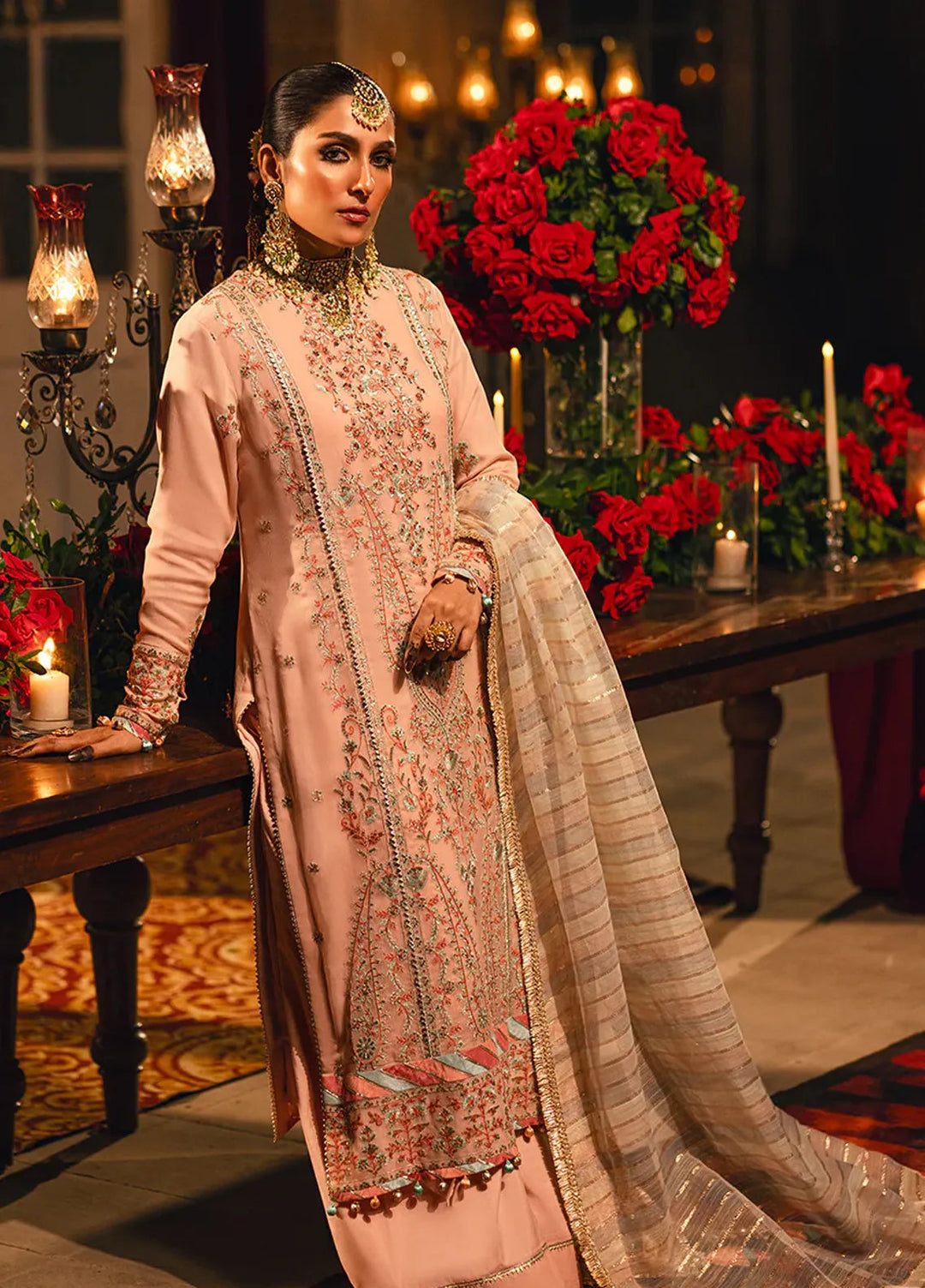 Salitex Embroidered Cotton Net Suits Unstitched 3 Piece WUS3LA23NO35UT - Festive Collection