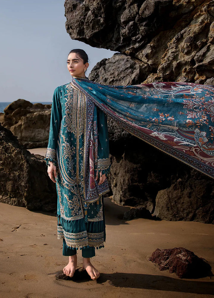 Salitex Embroidered Cotton Net Suits Unstitched 3 Piece WUS3LA23NO52UT - Festive Collection