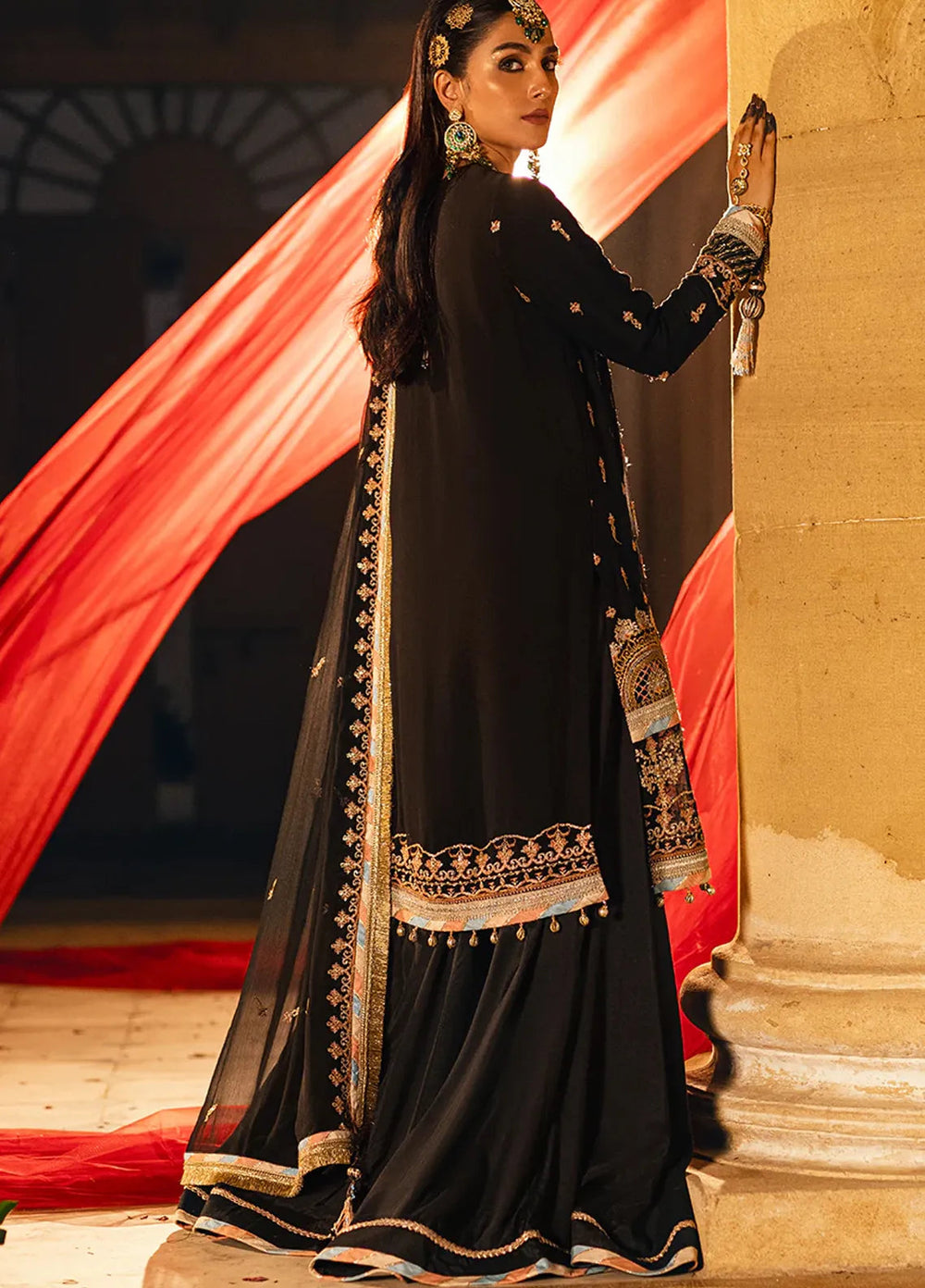 Salitex Embroidered Cotton Net Suits Unstitched 3 Piece WUS3LA23NO8UT - Festive Collection