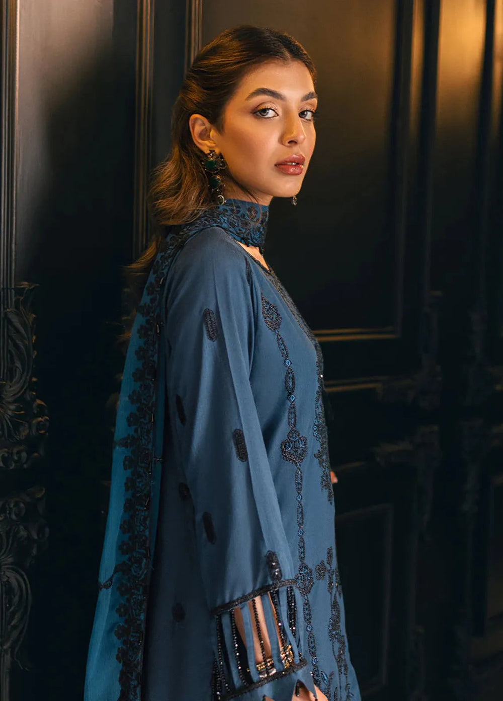 Salitex Embroidered Cotton Silk Suits Unstitched 3 Piece UNS23DD006UT - Festive Collection