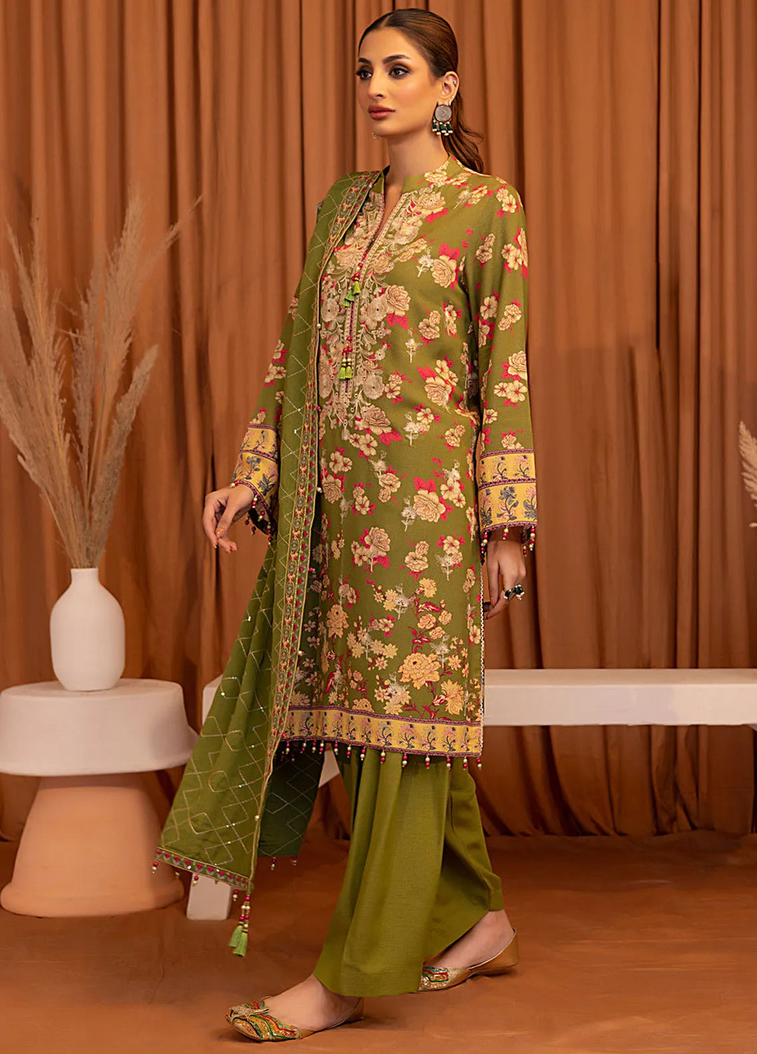 Salitex Embroidered Karandi Suits Unstitched 3 Piece SUNW6PE015UT - Winter Collection