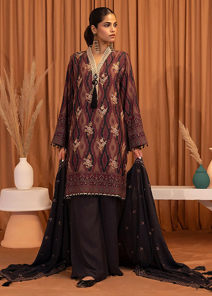 Salitex Embroidered Karandi Suits Unstitched 3 Piece SUNW6PE016UT - Winter Collection