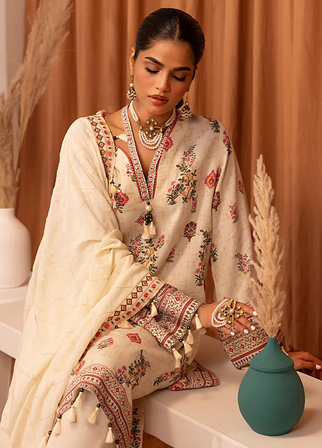 Salitex Embroidered Karandi Suits Unstitched 3 Piece SUNW6PE020UT - Winter Collection
