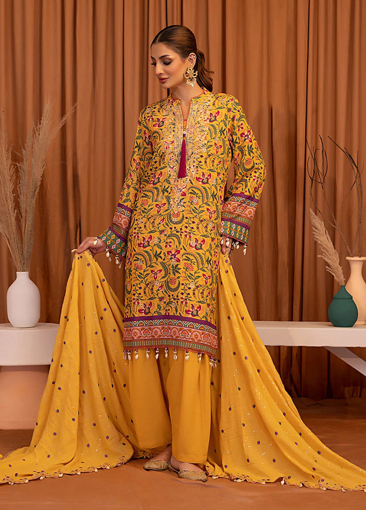 Salitex Embroidered Karandi Suits Unstitched 3 Piece SUNW6PE023UT - Winter Collection