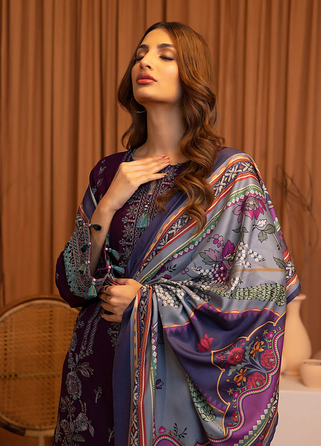 Salitex Embroidered Khaddar Suits Unstitched 3 Piece SUNW6MI028UT - Winter Collection
