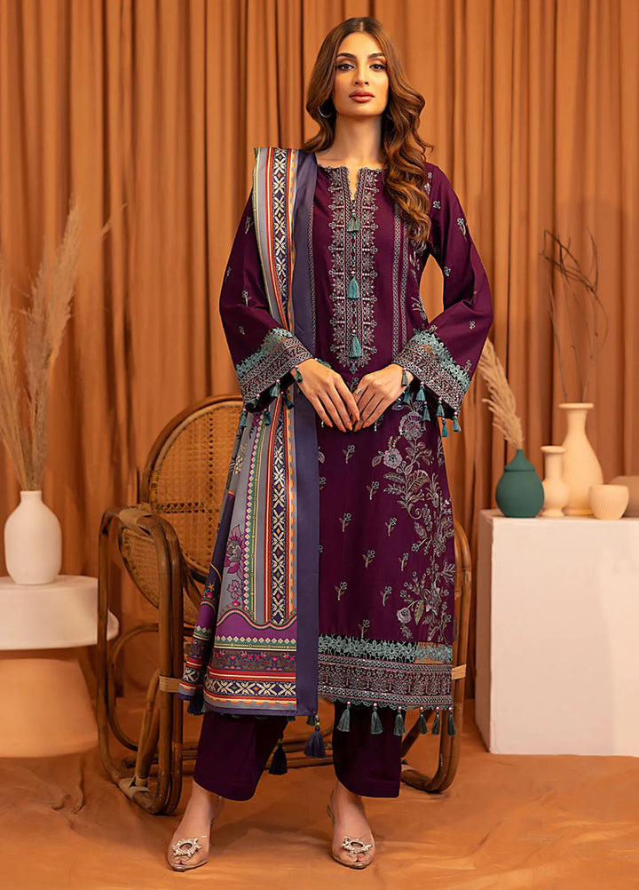 Salitex Embroidered Khaddar Suits Unstitched 3 Piece SUNW6MI028UT - Winter Collection