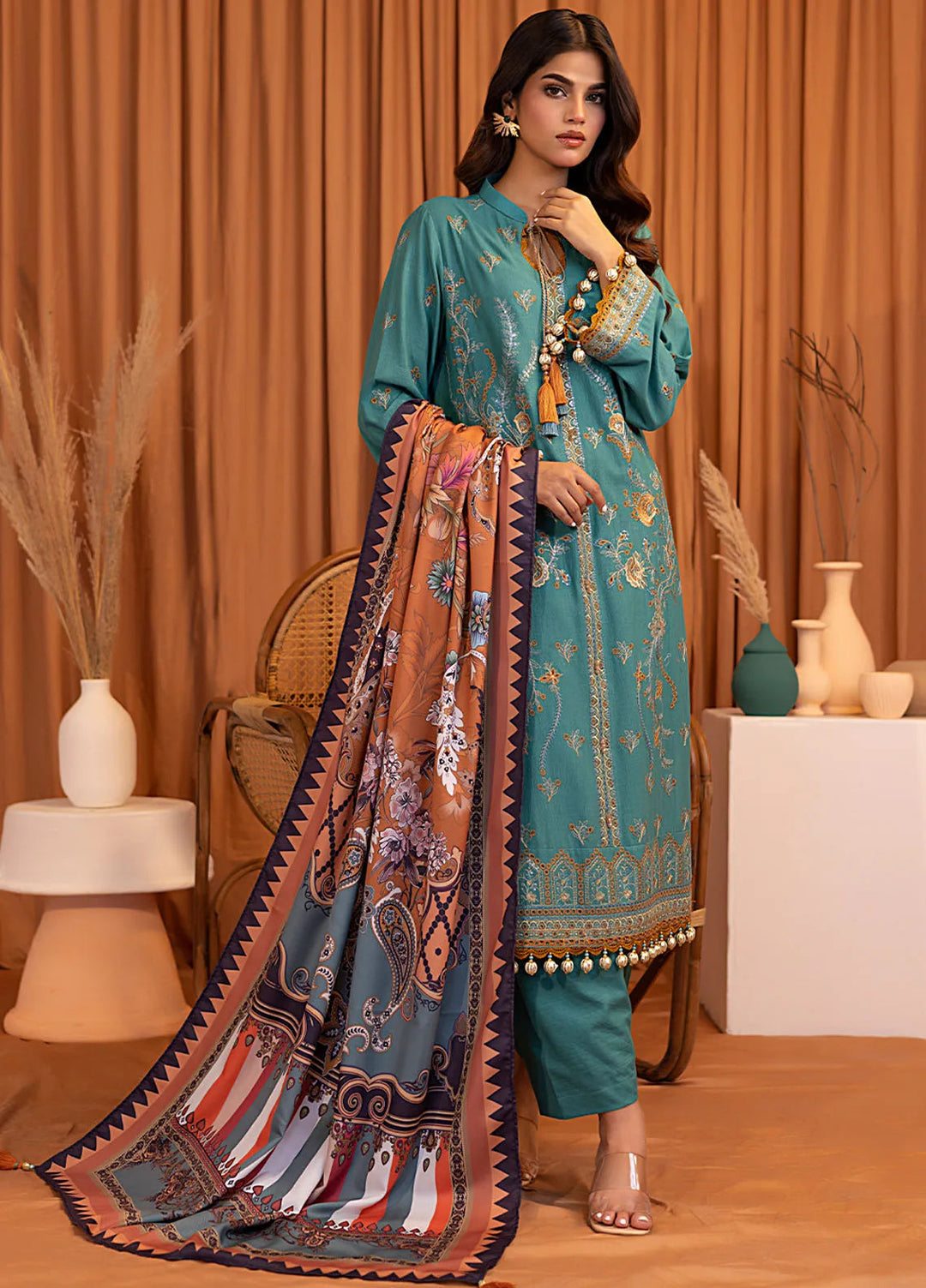 Salitex Embroidered Khaddar Suits Unstitched 3 Piece SUNW6MI031UT - Winter Collection