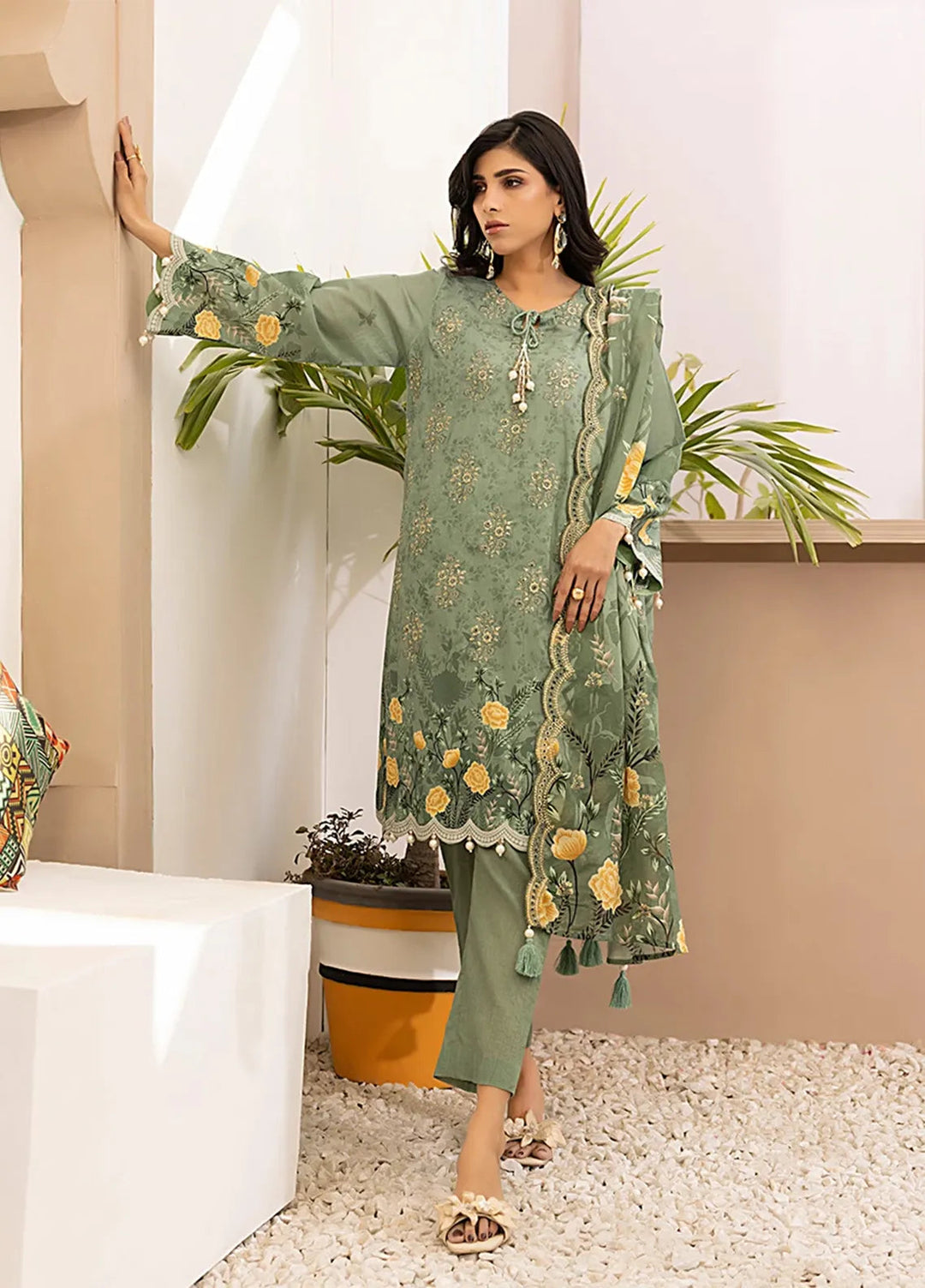 Salitex Embroidered Lawn Suits Unstitched 3 Piece SSW6U3P025UT - Summer Collection