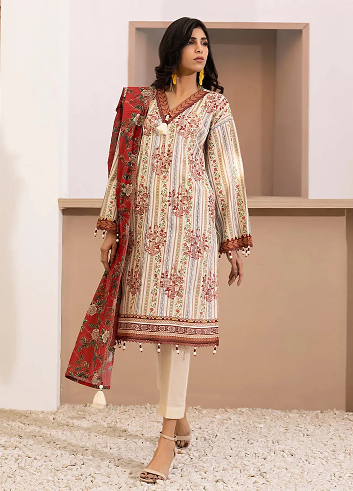 Salitex Embroidered Lawn Suits Unstitched 3 Piece SSW6U3P028UT - Summer Collection