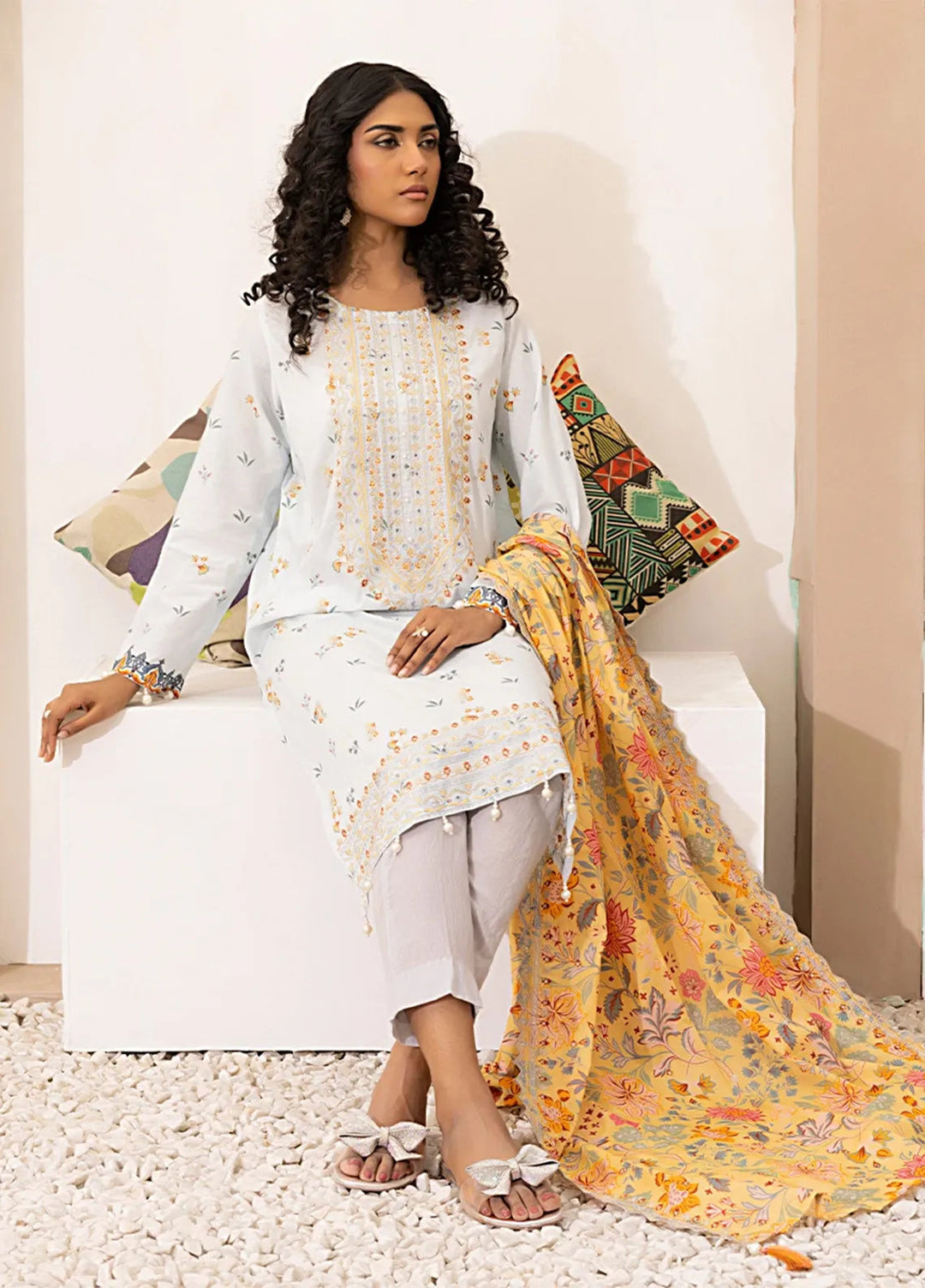 Salitex Embroidered Lawn Suits Unstitched 3 Piece SSW6U3P030UT - Summer Collection
