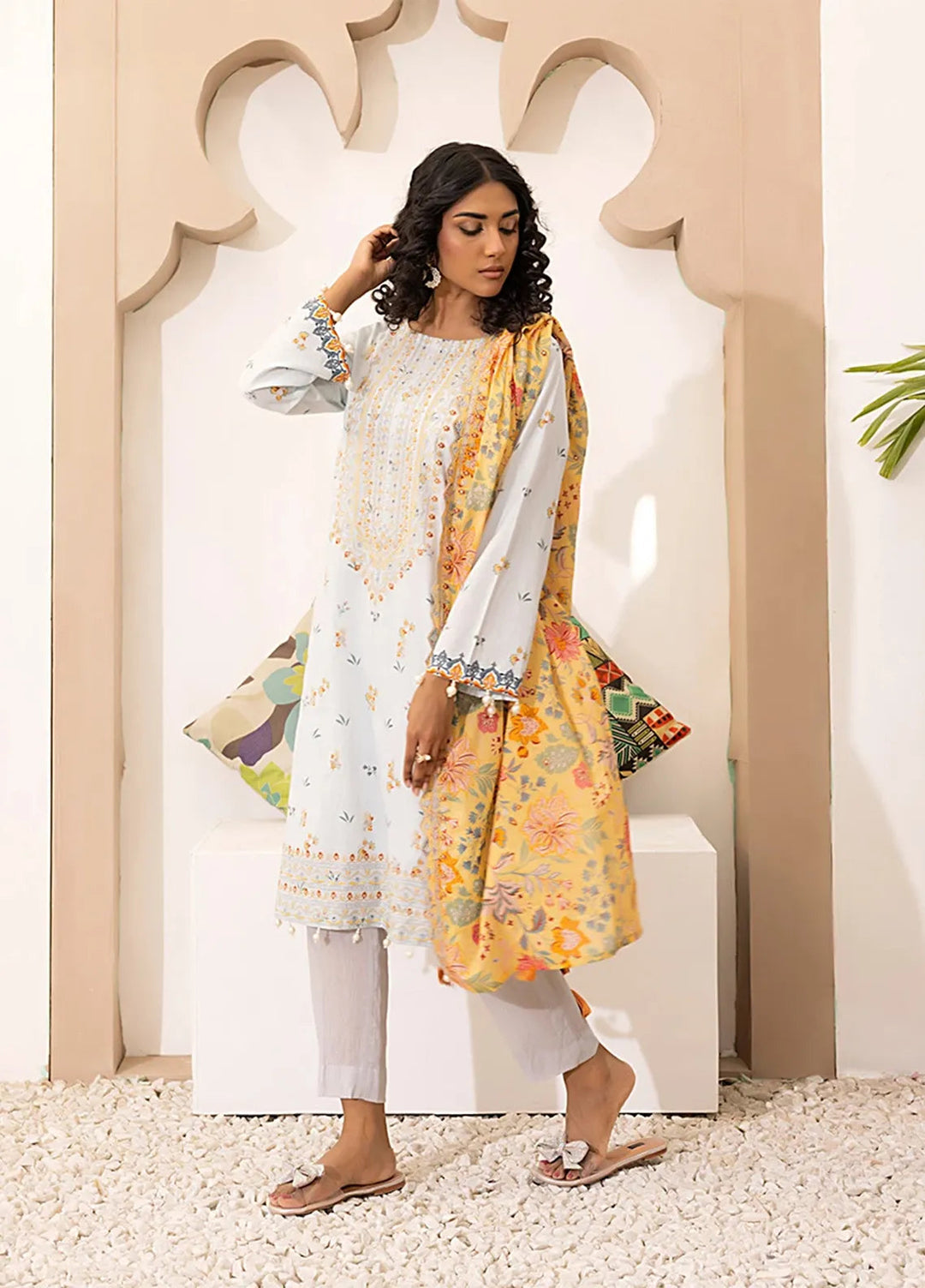 Salitex Embroidered Lawn Suits Unstitched 3 Piece SSW6U3P030UT - Summer Collection