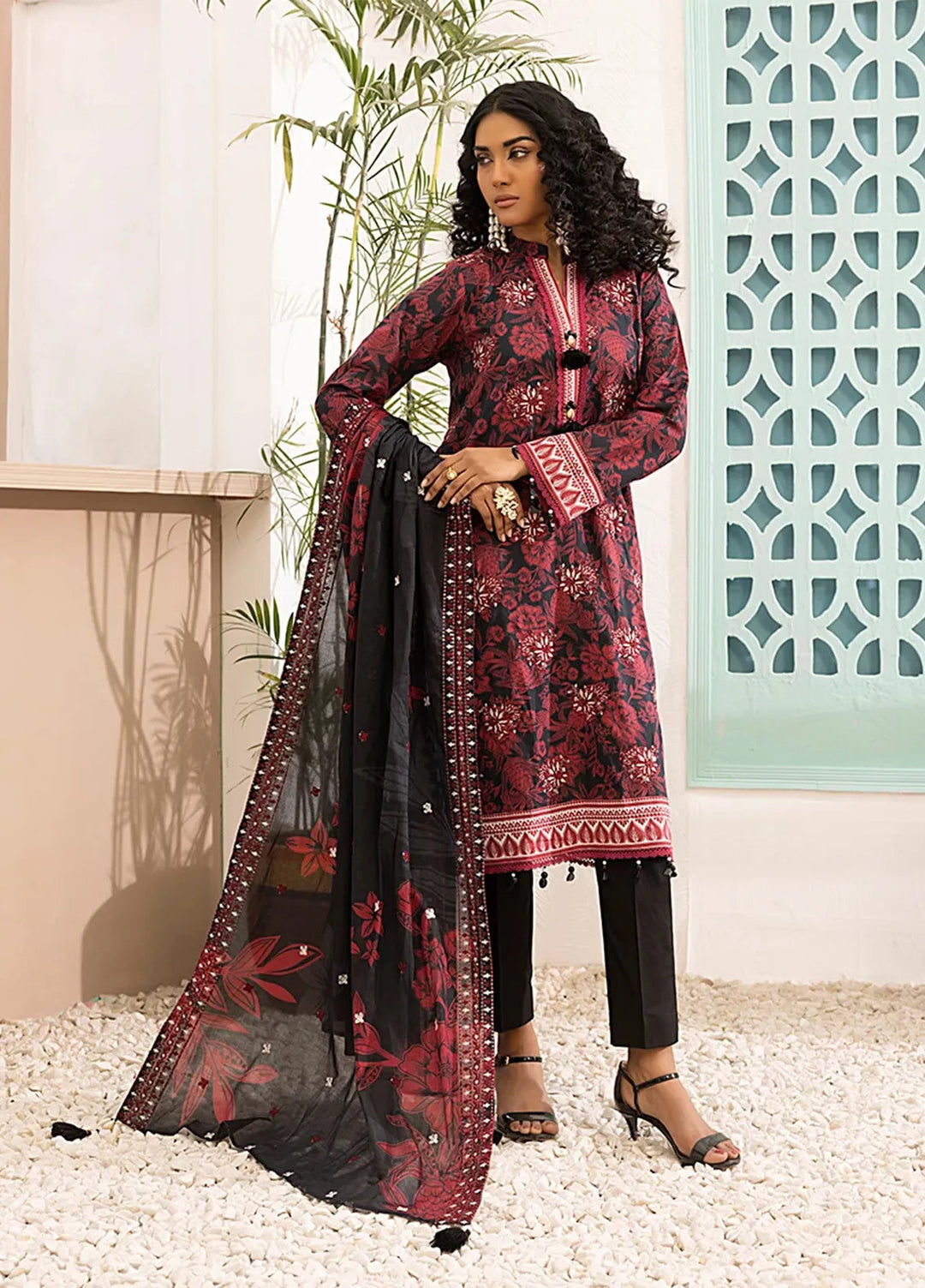 Salitex Embroidered Lawn Suits Unstitched 3 Piece SSW6U3P032UT - Summer Collection