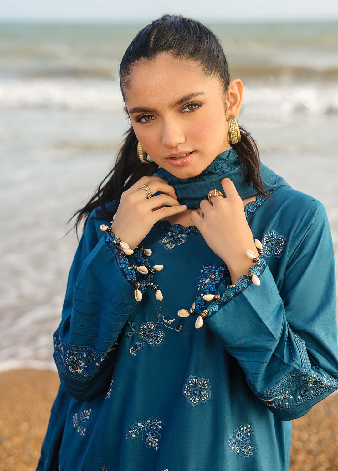 Salitex Embroidered Lawn Suits Unstitched 3 Piece SUNS7ALM049UT - Summer Collection