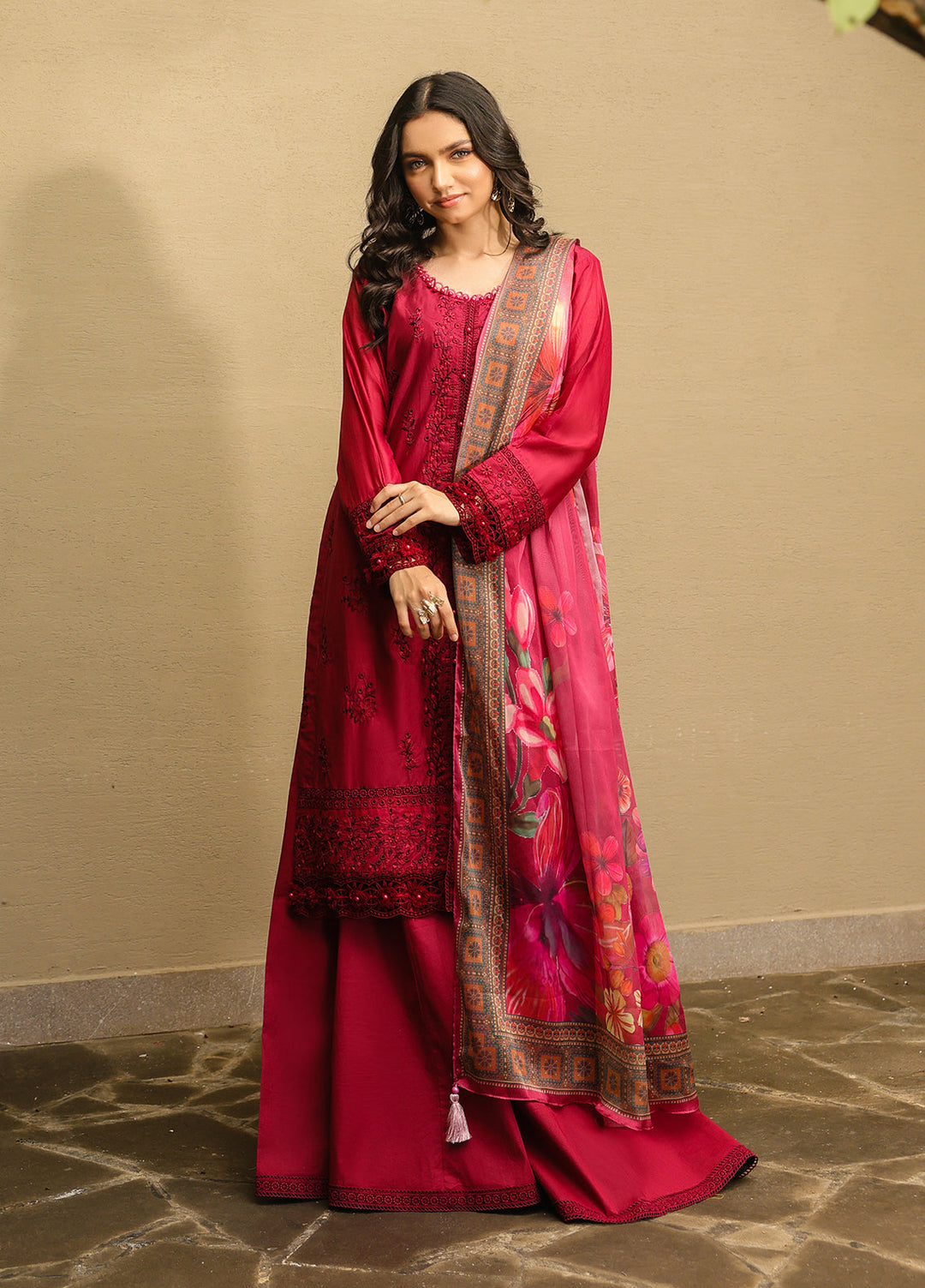 Salitex Embroidered Lawn Suits Unstitched 3 Piece SUNS7ALM055UT - Summer Collection