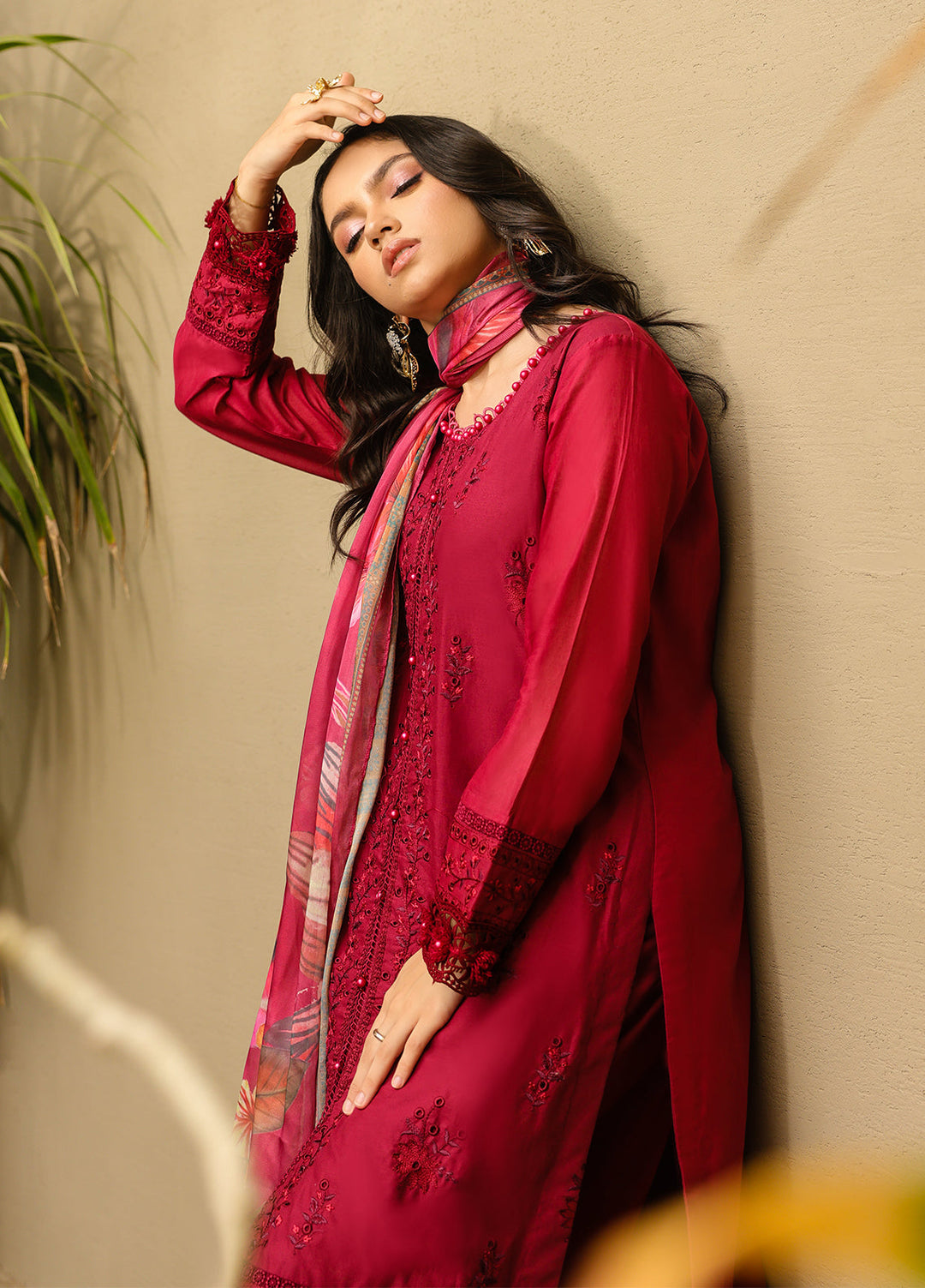 Salitex Embroidered Lawn Suits Unstitched 3 Piece SUNS7ALM055UT - Summer Collection