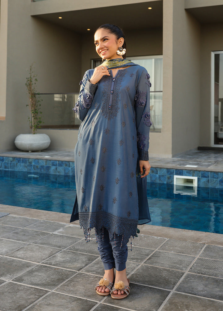 Salitex Embroidered Lawn Suits Unstitched 3 Piece SUNS7ALM058UT - Summer Collection