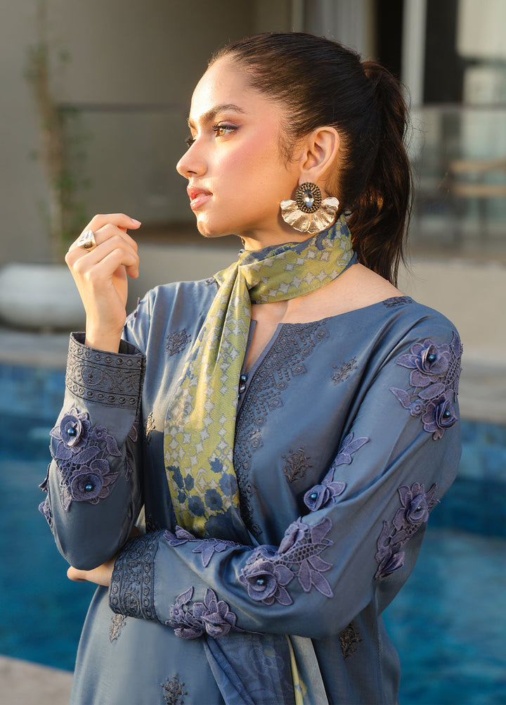 Salitex Embroidered Lawn Suits Unstitched 3 Piece SUNS7ALM058UT - Summer Collection