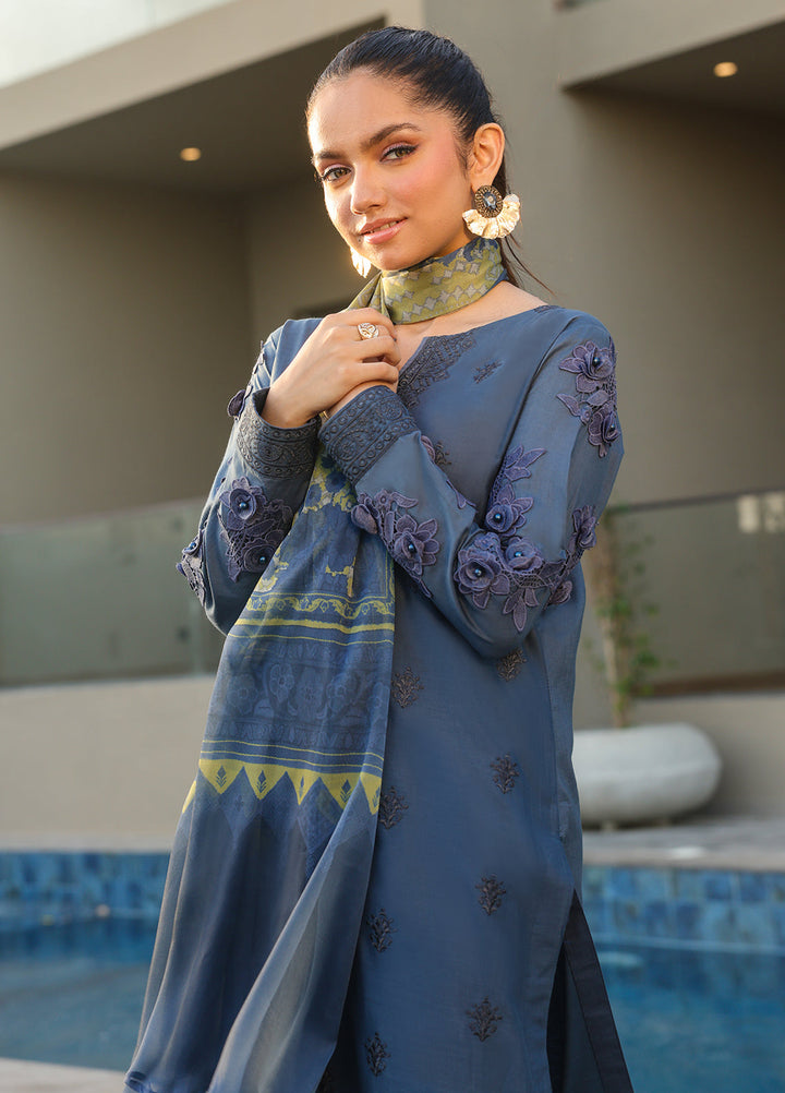 Salitex Embroidered Lawn Suits Unstitched 3 Piece SUNS7ALM058UT - Summer Collection