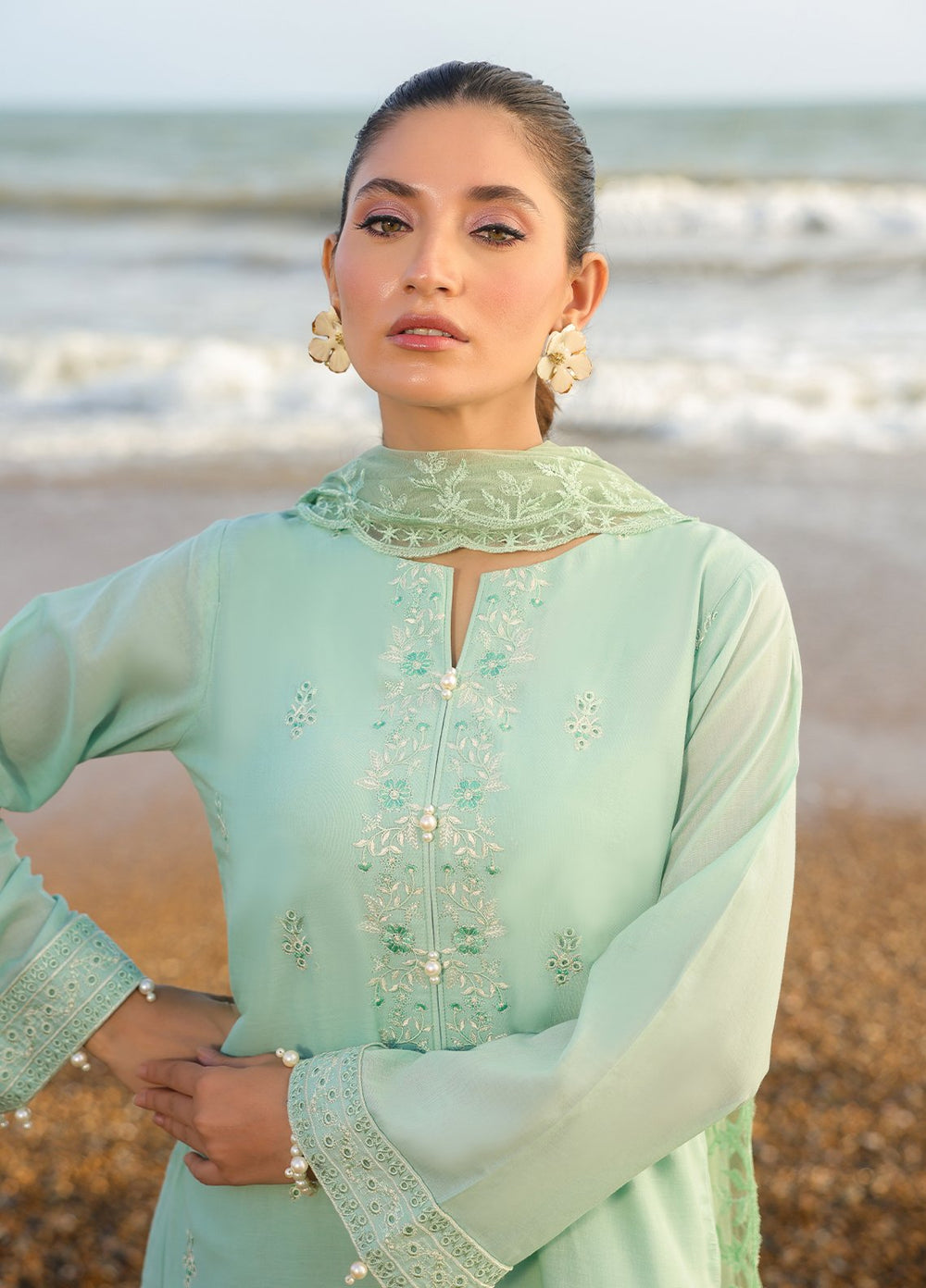 Salitex Embroidered Lawn Suits Unstitched 3 Piece SUNS7ALM062UT - Summer Collection