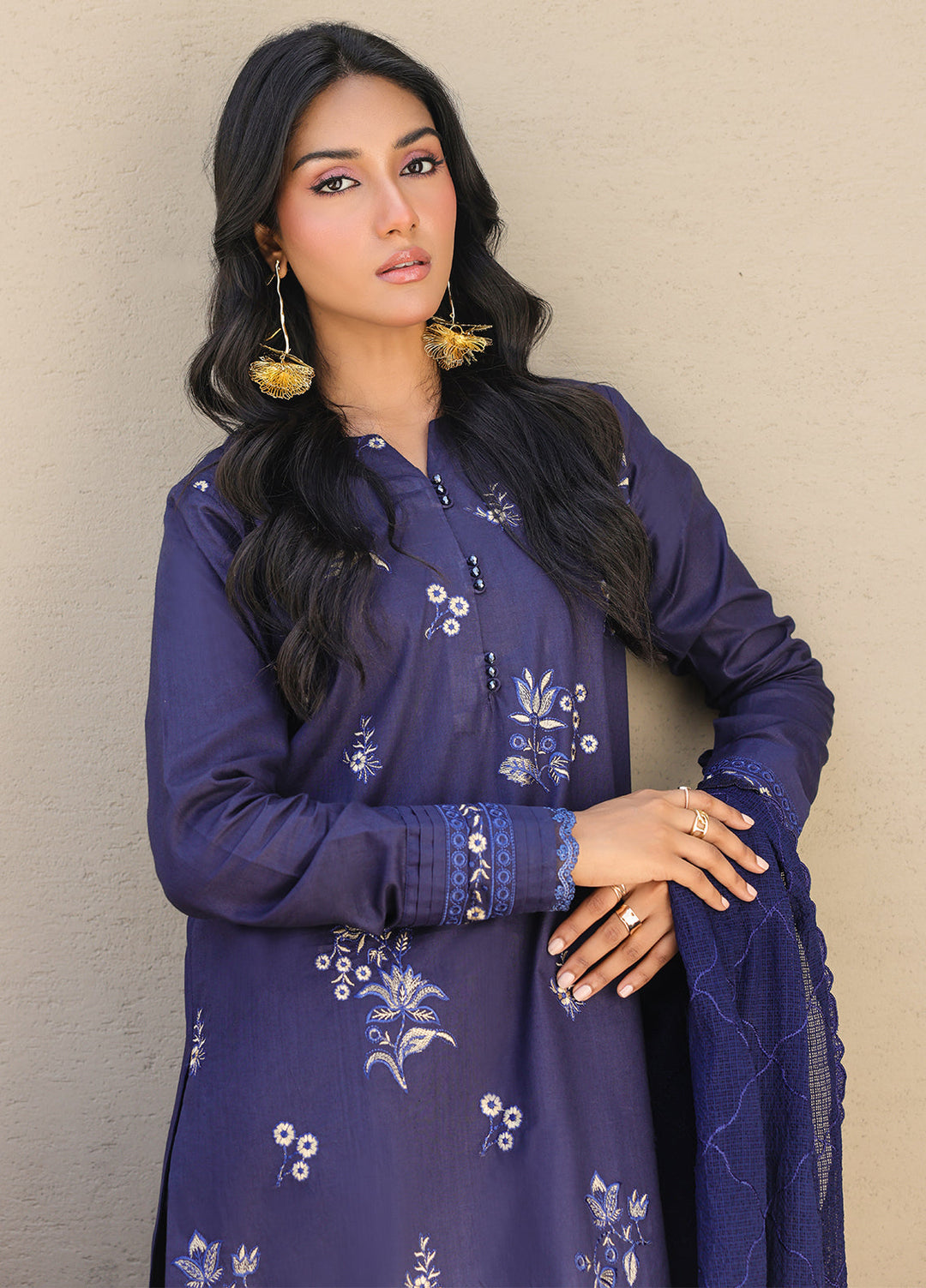 Salitex Embroidered Lawn Suits Unstitched 3 Piece SUNS7ALM068UT - Summer Collection