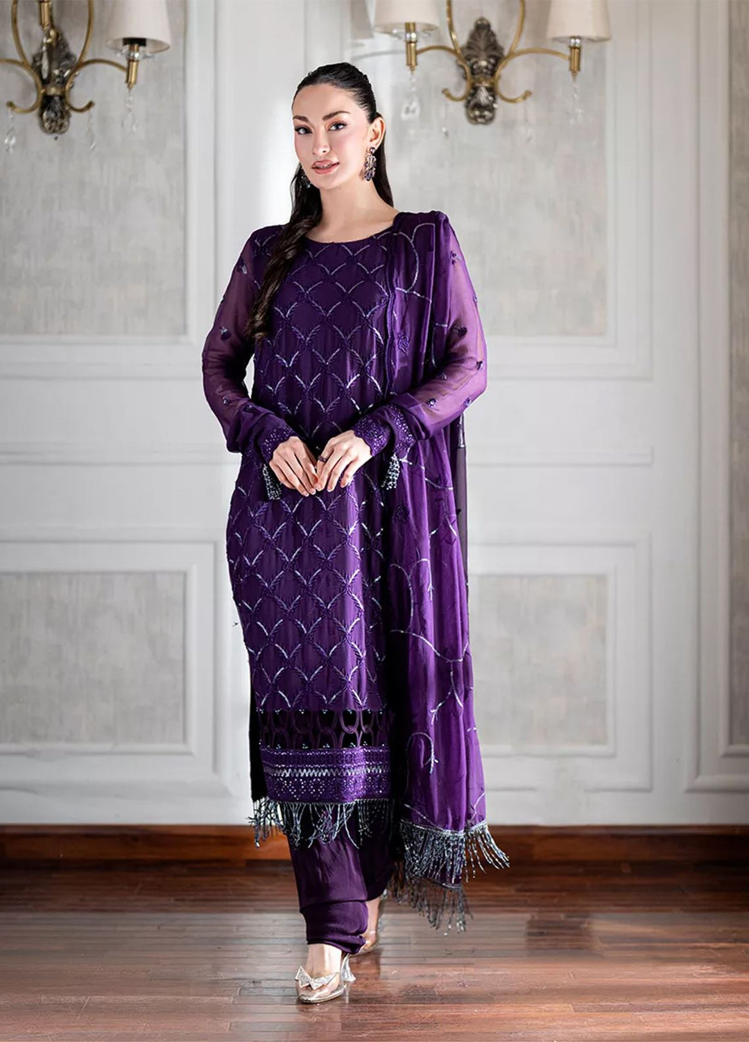 Salitex Embroidered Lawn Suits Unstitched 3 Piece SUNS7CH050UT - Summer Collection