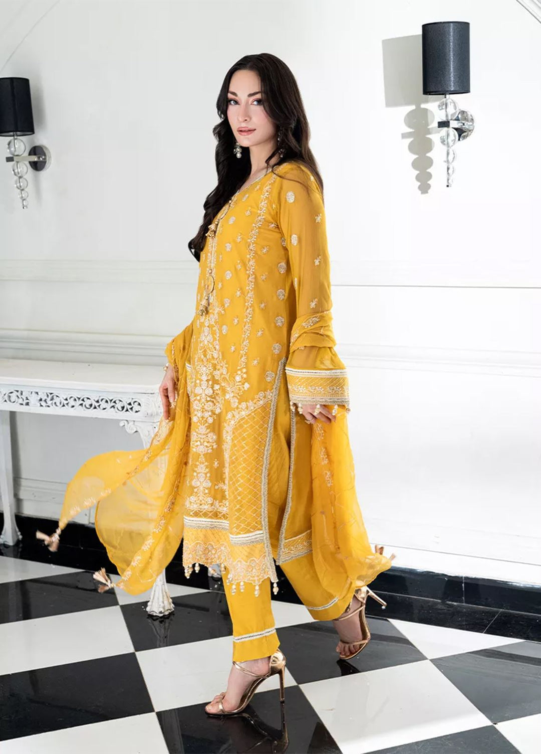 Salitex Embroidered Lawn Suits Unstitched 3 Piece SUNS7CH053UT - Summer Collection