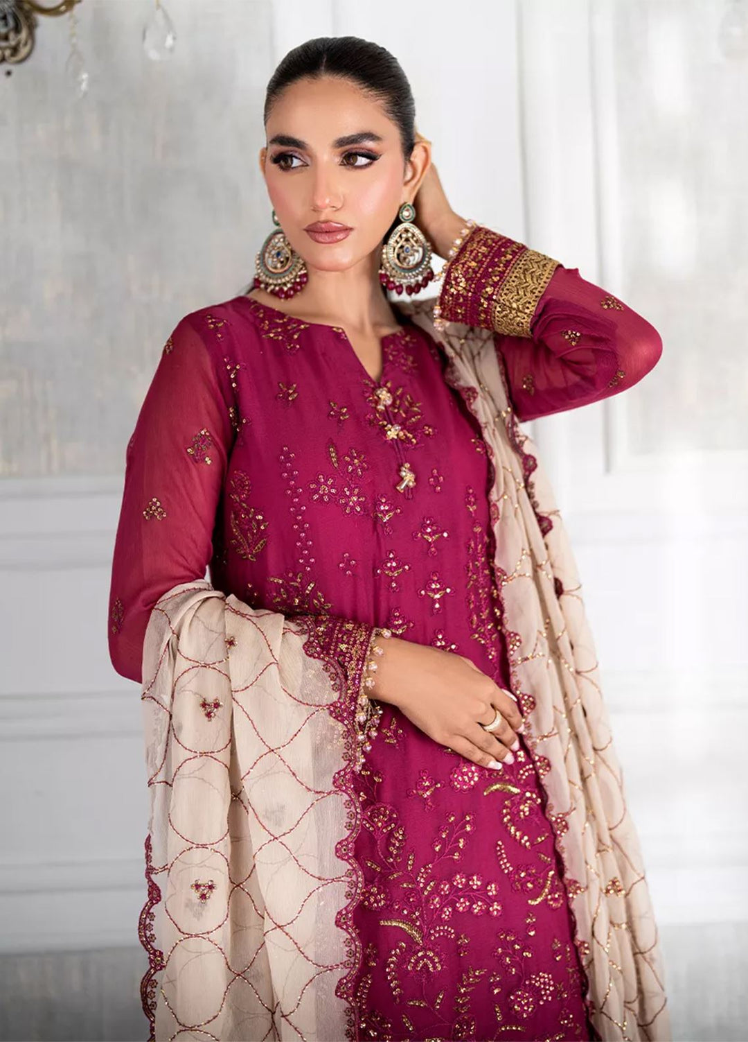 Salitex Embroidered Lawn Suits Unstitched 3 Piece SUNS7CH056UT - Summer Collection