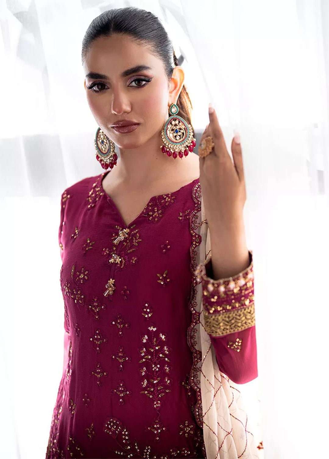 Salitex Embroidered Lawn Suits Unstitched 3 Piece SUNS7CH056UT - Summer Collection