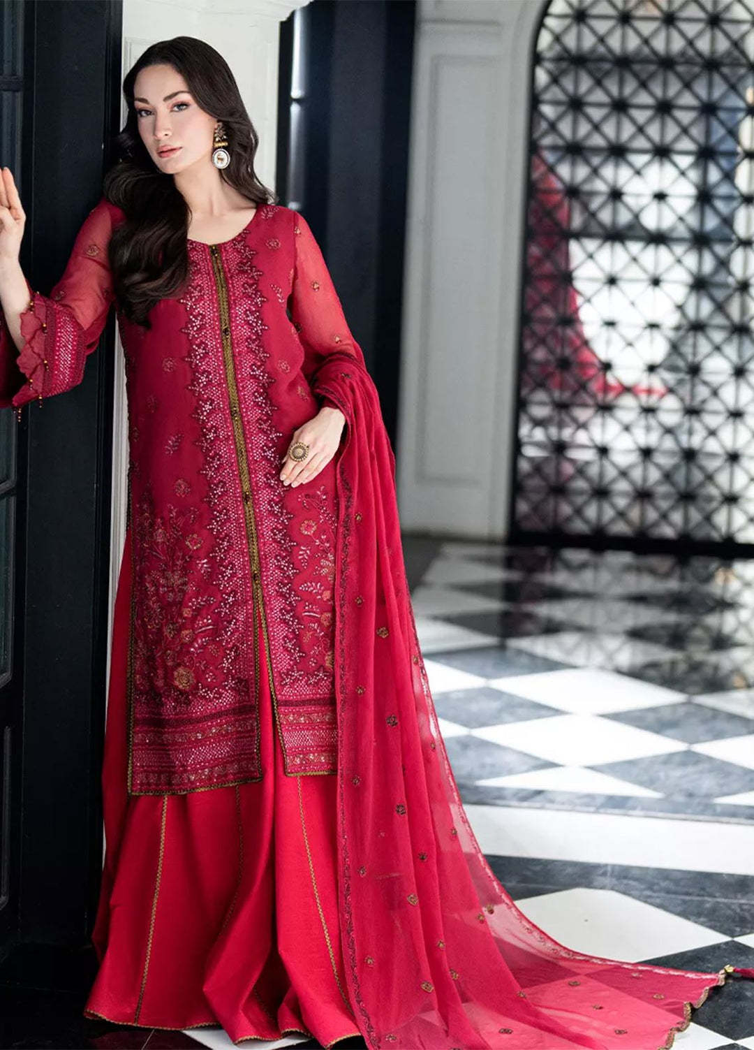 Salitex Embroidered Lawn Suits Unstitched 3 Piece SUNS7CH062UT - Summer Collection
