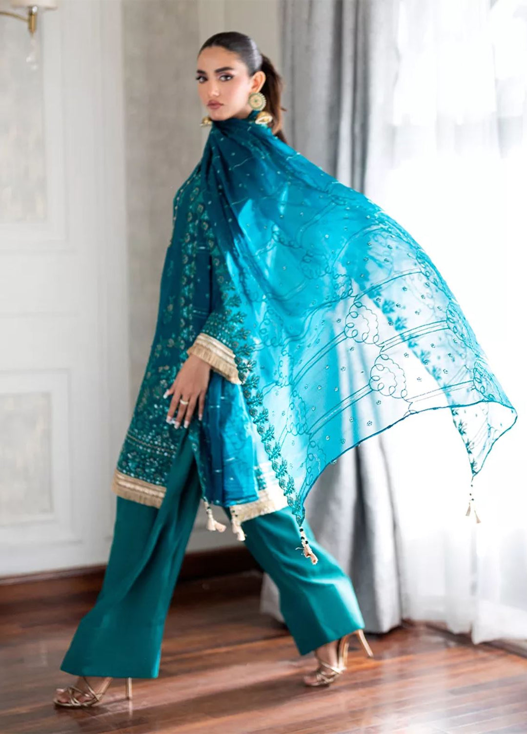 Salitex Embroidered Lawn Suits Unstitched 3 Piece SUNS7CH069UT - Summer Collection