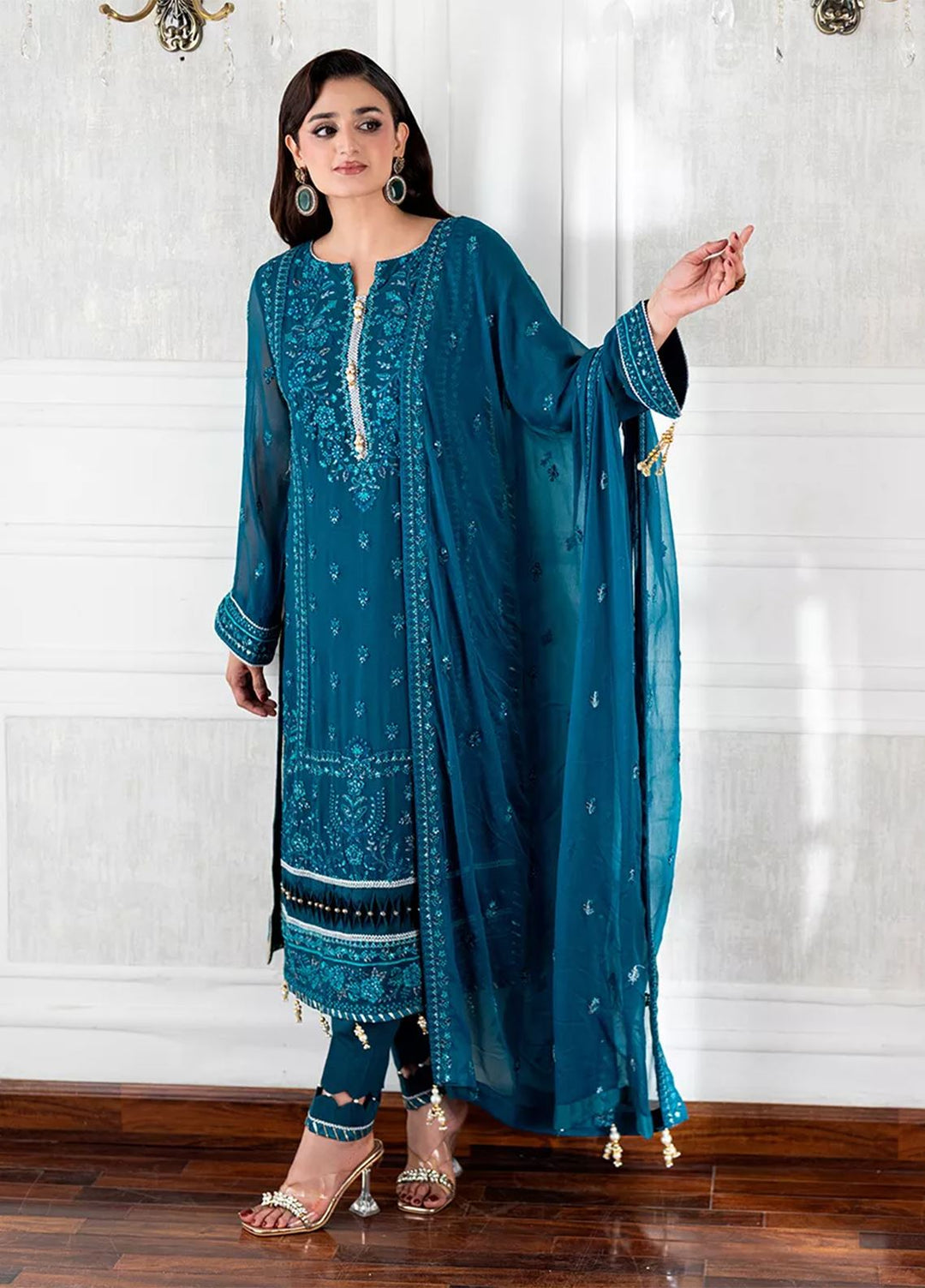 Salitex Embroidered Lawn Suits Unstitched 3 Piece SUNS7CH070UT - Summer Collection