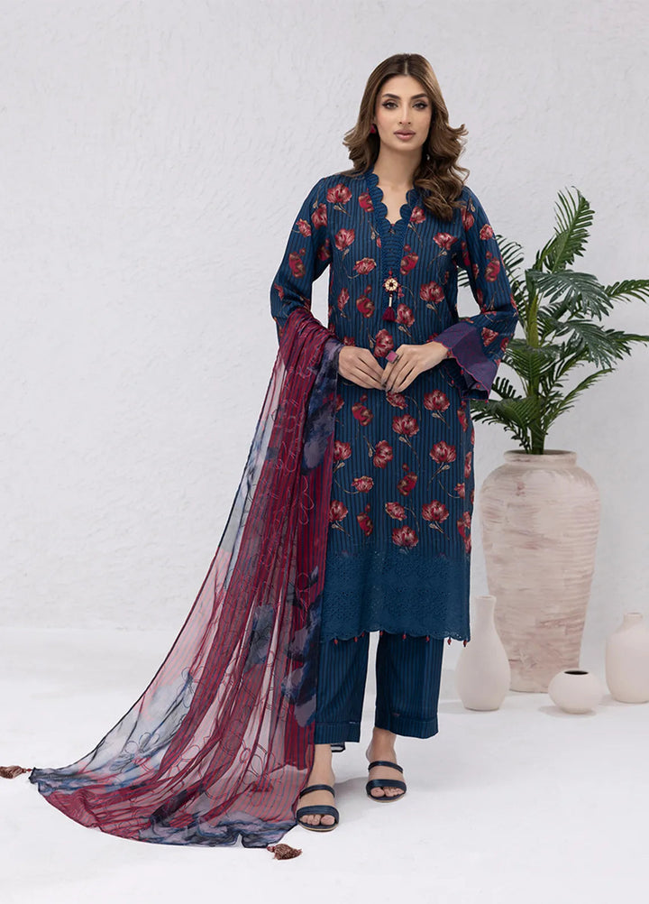 Salitex Embroidered Lawn Suits Unstitched 3 Piece SUNS7PCK006UT - Summer Collection