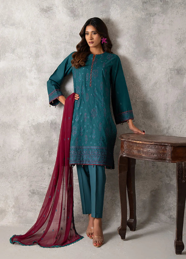 Salitex Embroidered Lawn Suits Unstitched 3 Piece SUNW6MI018UT - Summer Collection