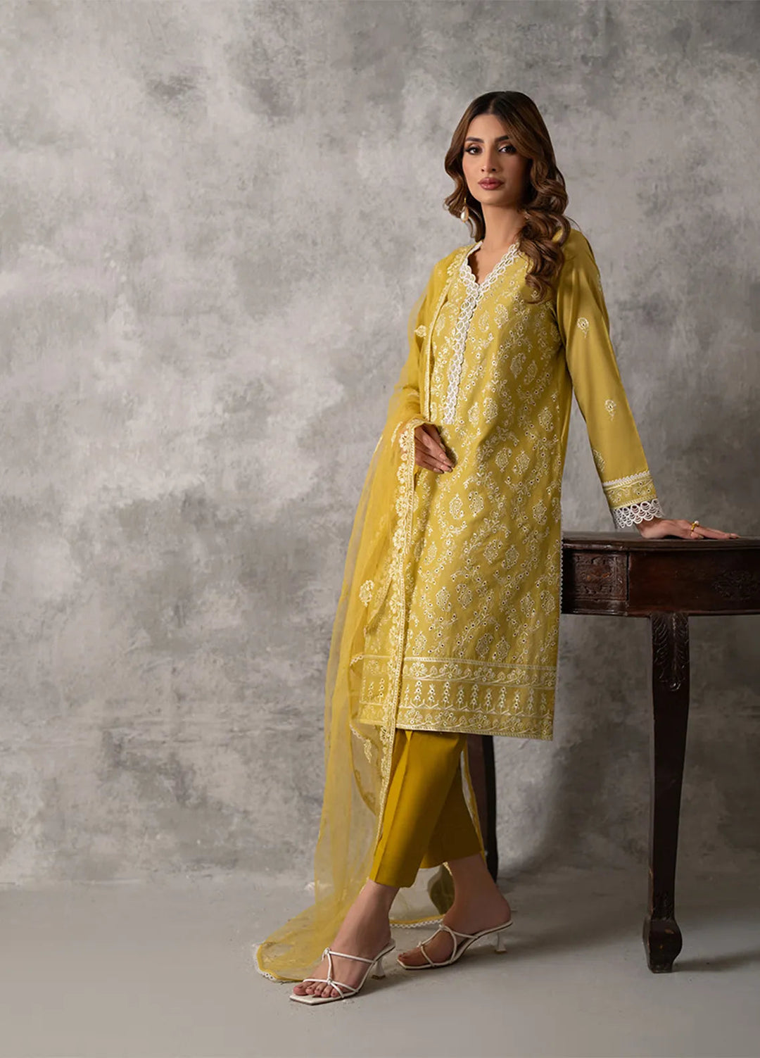 Salitex Embroidered Lawn Suits Unstitched 3 Piece SUNW6MI022UT - Summer Collection