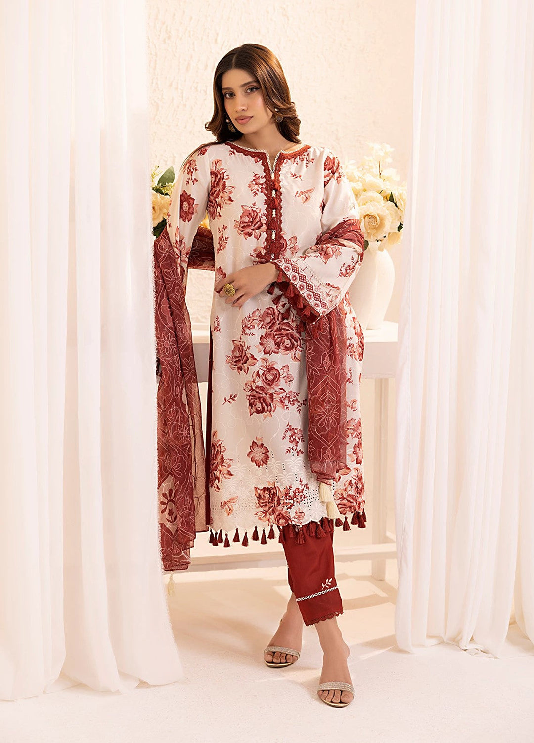Salitex Embroidered Silk Lawn Suits Unstitched 3 Piece SUNS7PCK012UT - Summer Collection