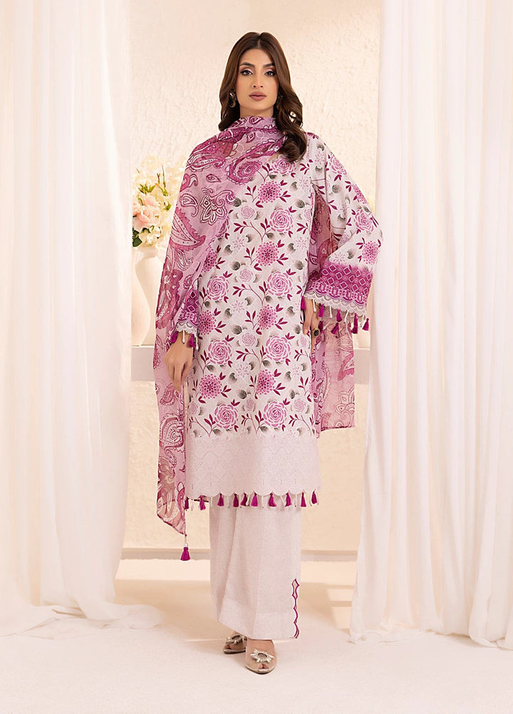 Salitex Embroidered Silk Lawn Suits Unstitched 3 Piece SUNS7PCK013UT - Summer Collection