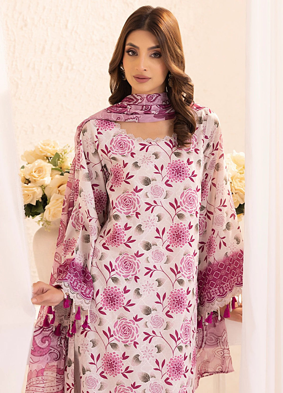 Salitex Embroidered Silk Lawn Suits Unstitched 3 Piece SUNS7PCK013UT - Summer Collection