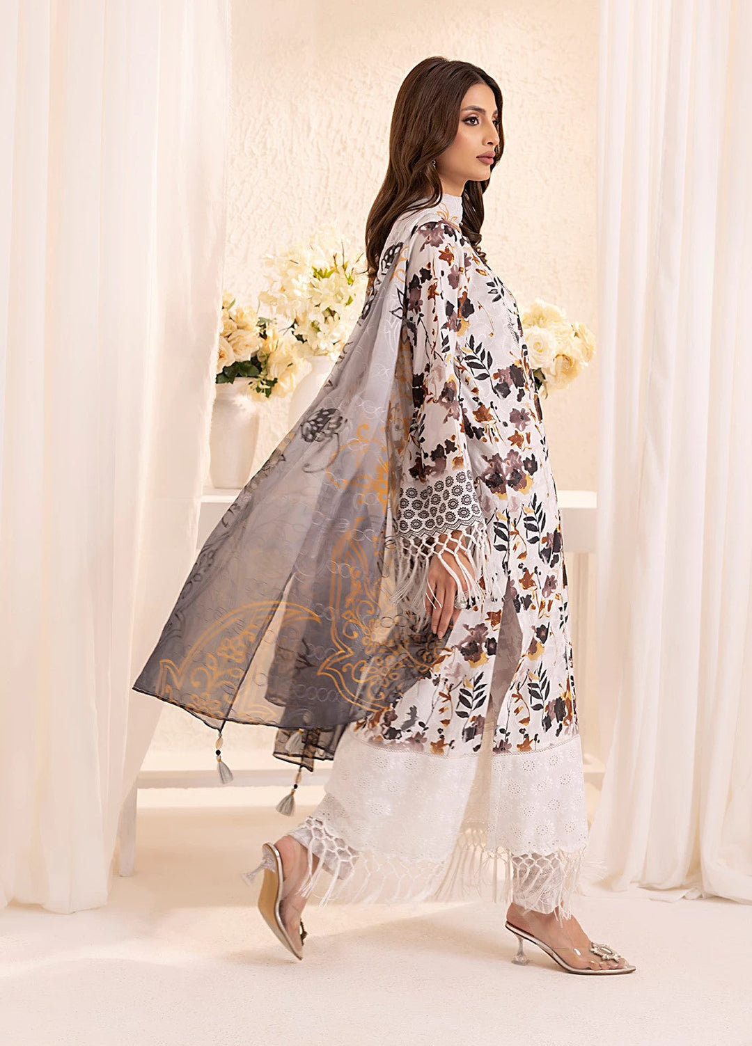 Salitex Embroidered Silk Lawn Suits Unstitched 3 Piece SUNS7PCK014UT - Summer Collection