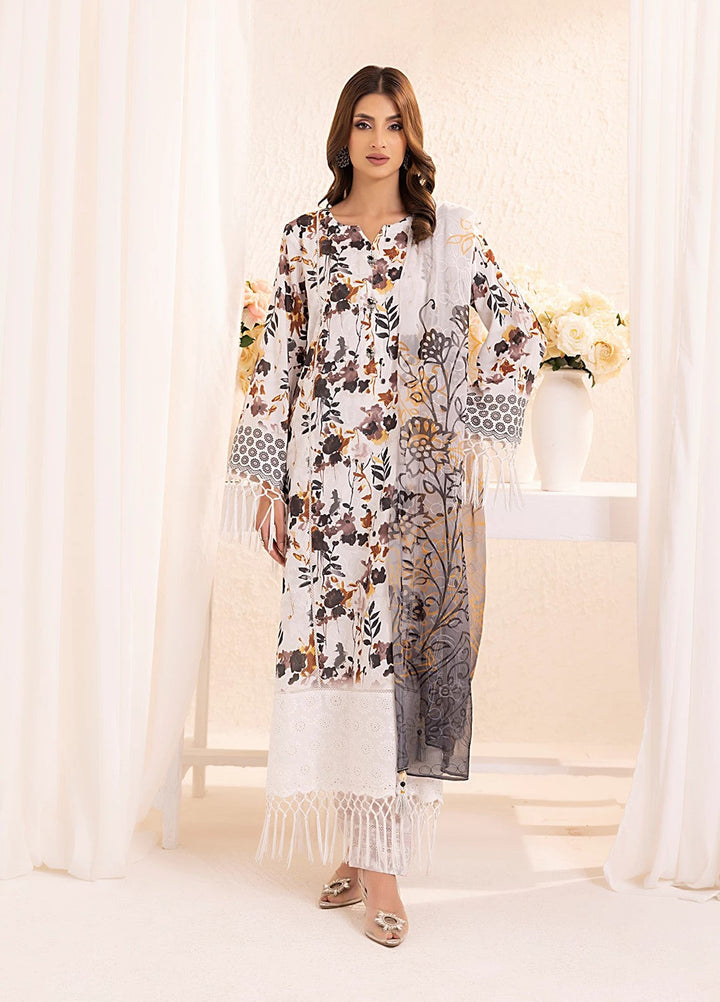 Salitex Embroidered Silk Lawn Suits Unstitched 3 Piece SUNS7PCK014UT - Summer Collection