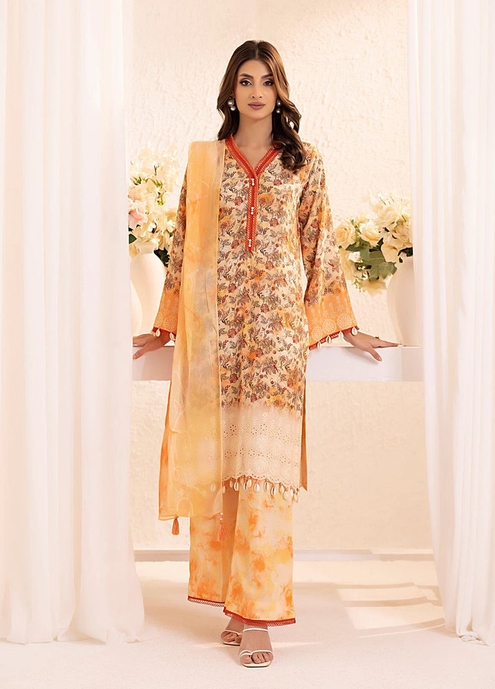 Salitex Embroidered Silk Lawn Suits Unstitched 3 Piece SUNS7PCK016UT - Summer Collection