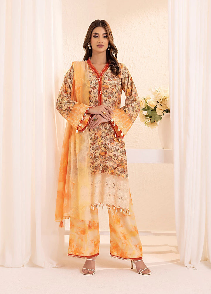 Salitex Embroidered Silk Lawn Suits Unstitched 3 Piece SUNS7PCK016UT - Summer Collection