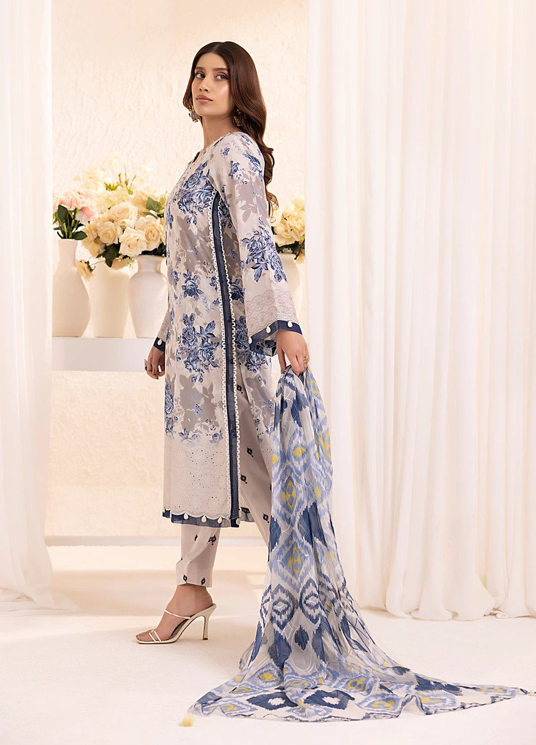 Salitex Embroidered Silk Lawn Suits Unstitched 3 Piece SUNS7PCK017UT - Summer Collection