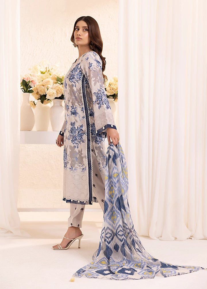 Salitex Embroidered Silk Lawn Suits Unstitched 3 Piece SUNS7PCK017UT - Summer Collection