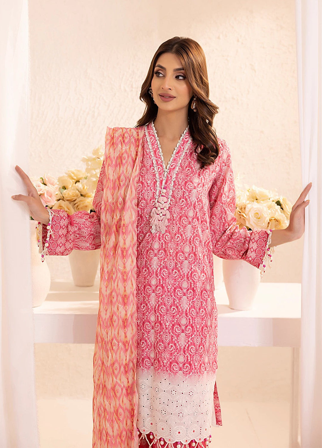 Salitex Embroidered Silk Lawn Suits Unstitched 3 Piece SUNS7PCK018UT - Summer Collection